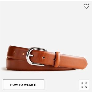 J. Crew leather round-buckle belt, size 32, Burnished Sienna